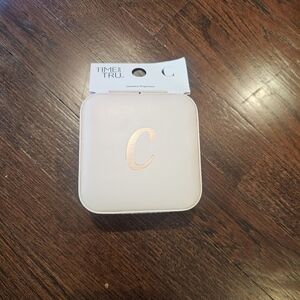 Light Pink Jewelry Organizer with Gold Initial